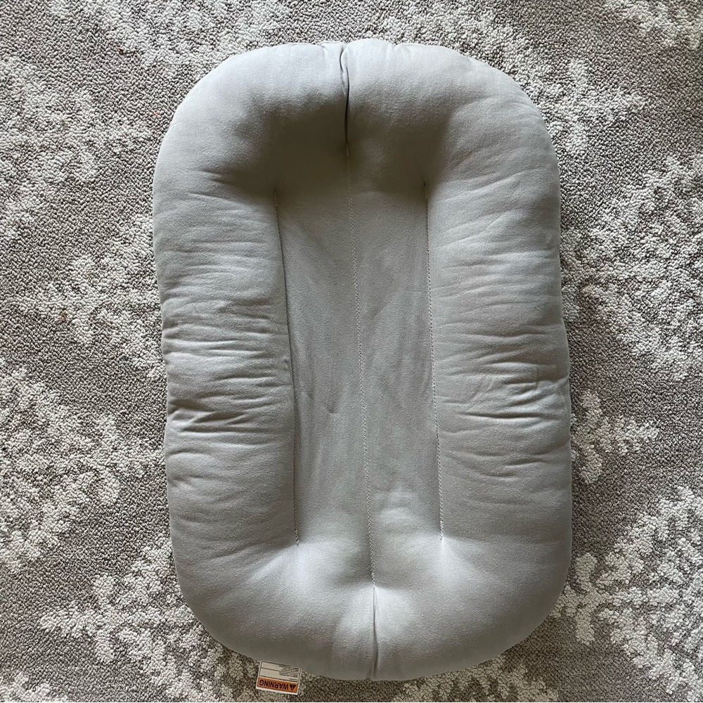Snuggle Me Organic Gray Newborn Infant Lounger Baby Cozy Cotton Sleep Grey